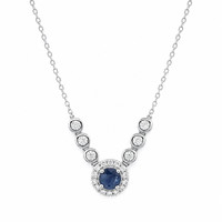 0.31 Ct. Sapphire 14K White Gold necklace