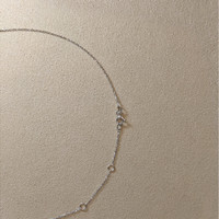 0.31 Ct. Blue Sapphire and Natural Diamond Pave Necklace, 14K White Gold Life Style