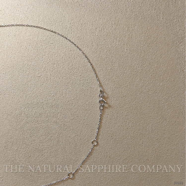 0.31 Ct. Blue Sapphire and Natural Diamond Pave Necklace, 14K White Gold