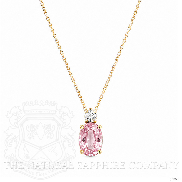 0.96 Ct. Pink Sapphire and Natural Diamond Multi Stone Necklace, 14K Yellow Gold