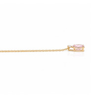 0.96 Ct. Pink Sapphire and Natural Diamond Multi Stone Necklace, 14K Yellow Gold Image