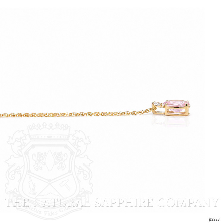 0.96 Ct. Pink Sapphire and Natural Diamond Multi Stone Necklace, 14K Yellow Gold