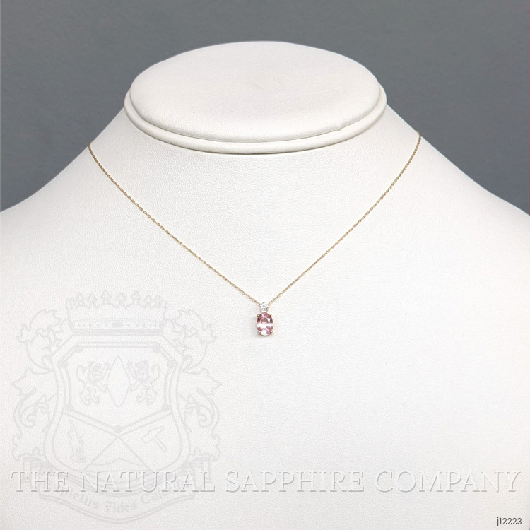0.96 Ct. Pink Sapphire and Natural Diamond Multi Stone Necklace, 14K Yellow Gold