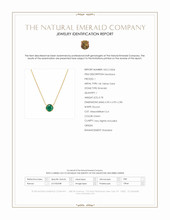 0.78 Ct. Emerald Bezel Necklace, 14K Yellow Gold Scan Report