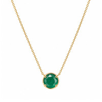 0.78 Ct. Emerald 14K Yellow Gold necklace