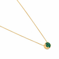 0.78 Ct. Emerald Bezel Necklace, 14K Yellow Gold Image