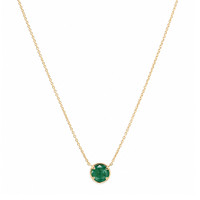 0.78 Ct. Emerald Bezel Necklace, 14K Yellow Gold Image