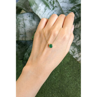 0.78 Ct. Emerald Bezel Necklace, 14K Yellow Gold Life Style