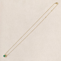 0.78 Ct. Emerald Bezel Necklace, 14K Yellow Gold Life Style