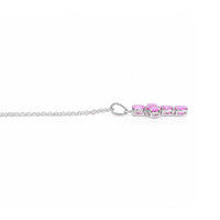 1.57 Ct. Pink Sapphire Religious Necklace, 14K White Gold Image