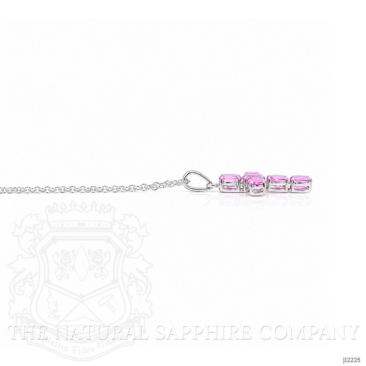 1.57 Ct. Pink Sapphire Religious Necklace, 14K White Gold