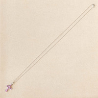 1.57 Ct. Pink Sapphire Religious Necklace, 14K White Gold Life Style