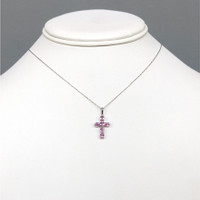 1.57 Ct. Pink Sapphire Religious Necklace, 14K White Gold Life Style