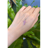 1.57 Ct. Pink Sapphire Religious Necklace, 14K White Gold Life Style