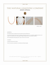 21.50 Ct. Orange Carnelian Bezel Necklace, 22K Gold Plated Silver Appraisal