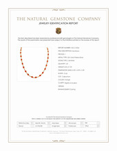 21.50 Ct. Orange Carnelian Bezel Necklace, 22K Gold Plated Silver Scan Report