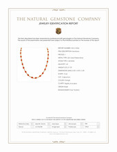 21.50 Ct. Orange Carnelian Bezel Necklace, 22K Gold Plated Silver Scan Report