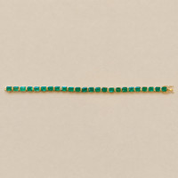 18.41 Ct.Tw.Total Carat Weight Emerald Bezel Bracelet, 14K Yellow Gold Image