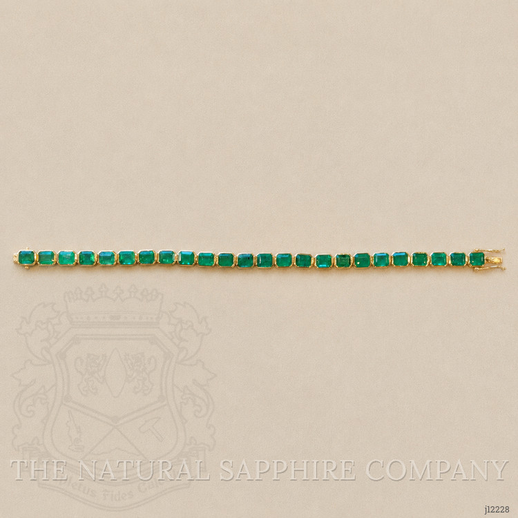 18.41 Ct.Tw. Emerald Bezel Bracelet, 14K Yellow Gold