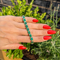 18.41 Ct.Tw.Total Carat Weight Emerald Bezel Bracelet, 14K Yellow Gold Life Style