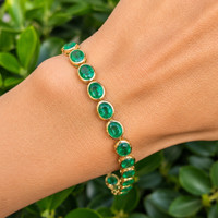 13.86 Ct.Tw. Emerald 14K Yellow Gold bracelet