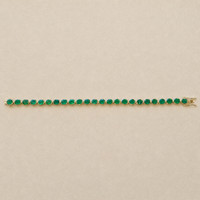 13.86 Ct.Tw.Total Carat Weight Emerald Bezel Bracelet, 14K Yellow Gold Image