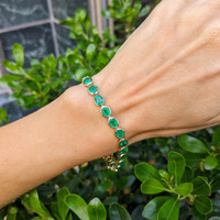 13.86&nbsp;Ct.Tw.Total Carat Weight Emerald Bezel Bracelet, 14K Yellow Gold Life Style