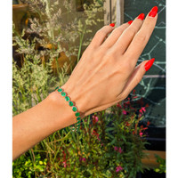 13.86 Ct.Tw.Total Carat Weight Emerald Bezel Bracelet, 14K Yellow Gold Life Style