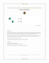 0.56 Ct.Tw.Total Carat Weight Emerald and Natural Diamond Studs Earrings, 14K White Gold Appraisal