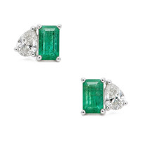 0.56 Ct.Tw. Emerald 14K White Gold earring