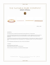 9.60&nbsp;Ct.Tw.Total Carat Weight Ruby and Natural Diamond Tennis/Line Bracelet, 14K Yellow Gold Appraisal