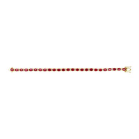 9.60&nbsp;Ct.Tw.Total Carat Weight Ruby and Natural Diamond Tennis/Line Bracelet, 14K Yellow Gold Image