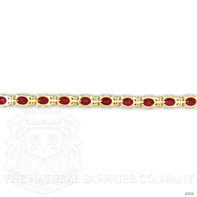 9.60 Ct.Tw. Ruby and Natural Diamond Tennis/Line Bracelet, 14K Yellow Gold