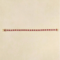 9.60&nbsp;Ct.Tw.Total Carat Weight Ruby and Natural Diamond Tennis/Line Bracelet, 14K Yellow Gold Life Style
