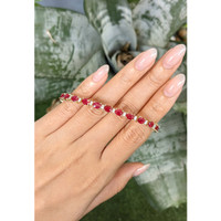 9.60&nbsp;Ct.Tw.Total Carat Weight Ruby and Natural Diamond Tennis/Line Bracelet, 14K Yellow Gold Life Style