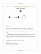 2.57 Ct. Blue Sapphire and Natural Diamond Antique Style Ring, Platinum 950 Appraisal