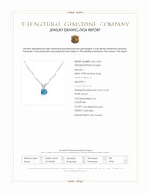 3.38 Ct. Blue Zircon Solitaire Pendant, 14K White Gold Scan Report