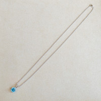 3.38 Ct. Blue Zircon Solitaire Pendant, 14K White Gold Image