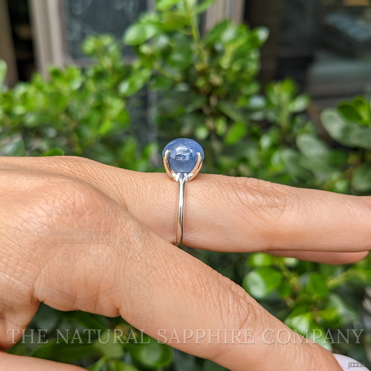 7.19 Ct. Blue Sapphire Solitaire Ring, Silver