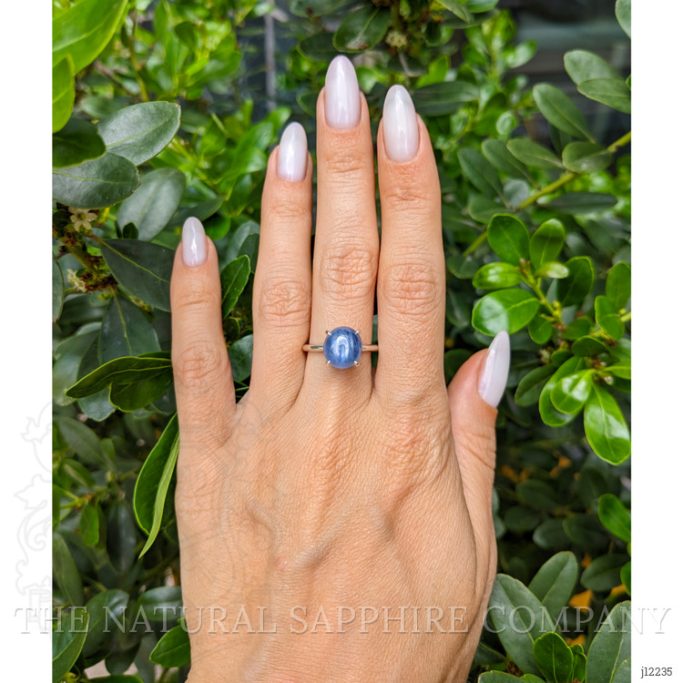 7.19 Ct. Blue Sapphire Solitaire Ring, Silver
