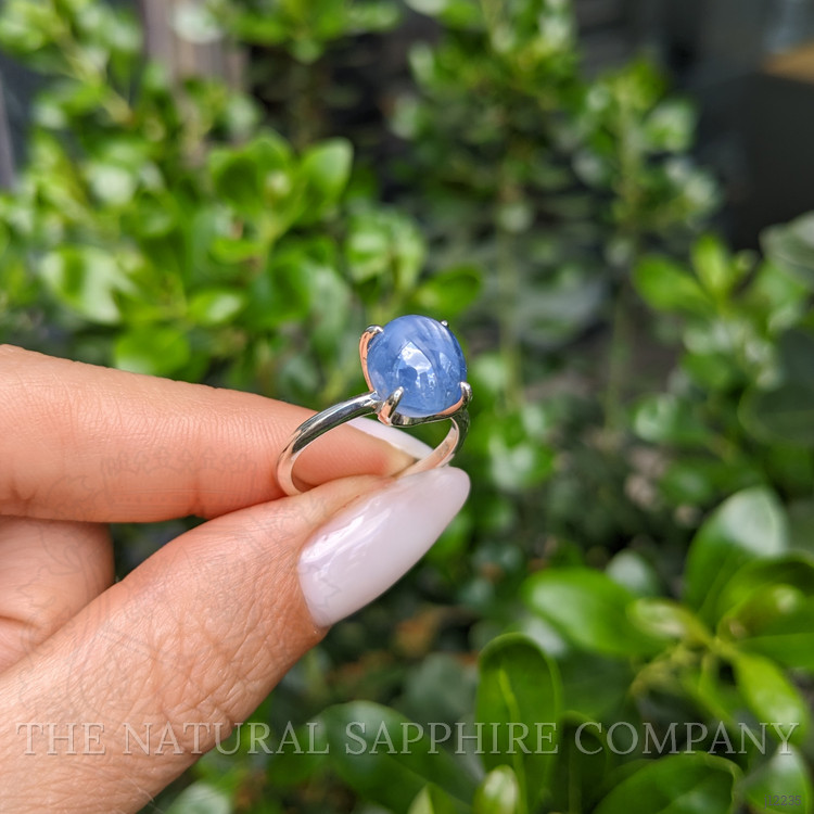 7.19 Ct. Blue Sapphire Solitaire Ring, Silver