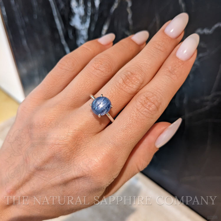 7.19 Ct. Blue Sapphire Solitaire Ring, Silver