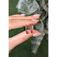 2.30 Ct.Tw.Total Carat Weight Pinkish Red Ruby Hoops Earrings, 14K Yellow Gold Life Style