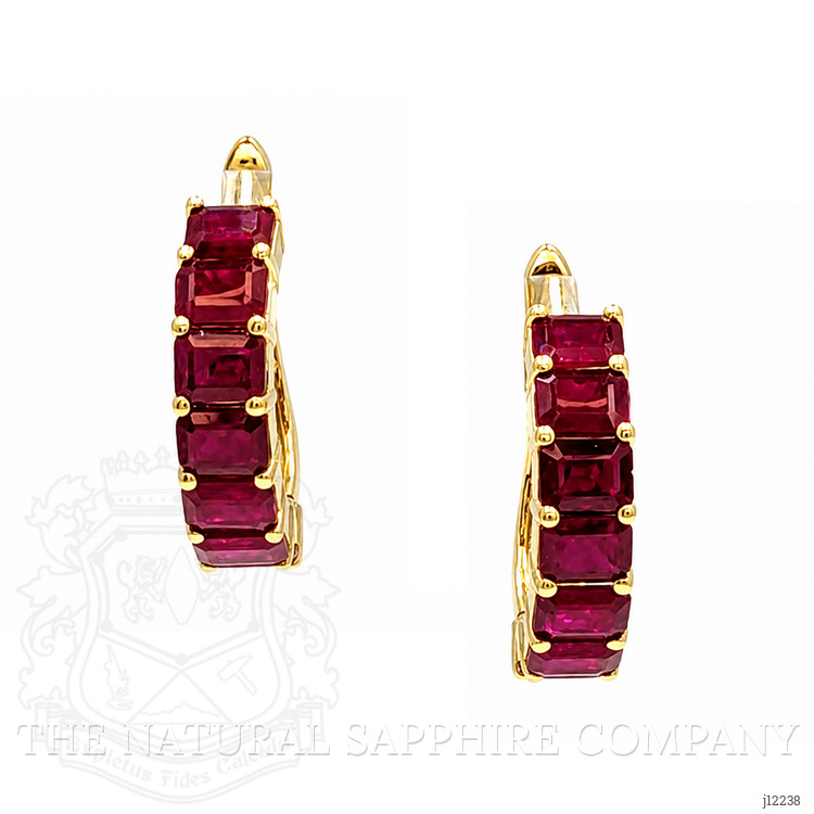 3.50 Ct.Tw. Ruby Pave Earrings, 14K Yellow Gold