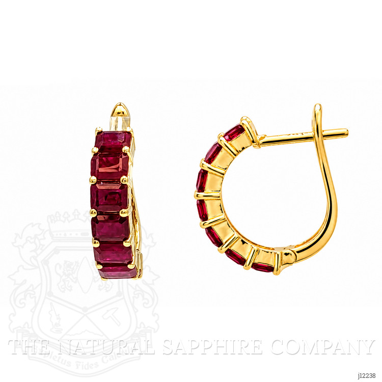 3.50 Ct.Tw. Ruby Pave Earrings, 14K Yellow Gold