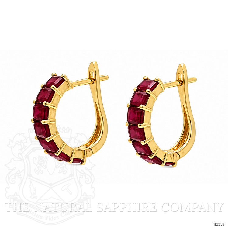 3.50 Ct.Tw. Ruby Pave Earrings, 14K Yellow Gold
