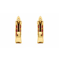 3.50 Ct.Tw.Total Carat Weight Ruby Pave Earrings, 14K Yellow Gold Image