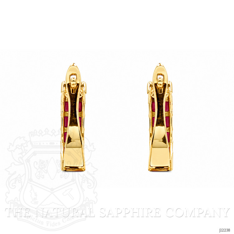 3.50 Ct.Tw. Ruby Pave Earrings, 14K Yellow Gold