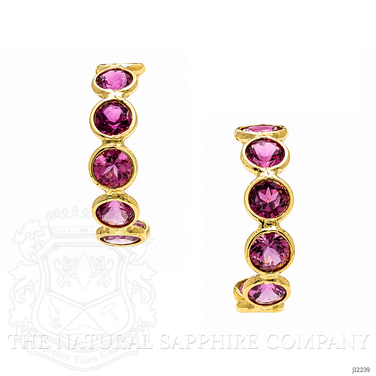 3.85 Ct.Tw. Pink Tourmaline Pave Earrings, 18K Yellow Gold