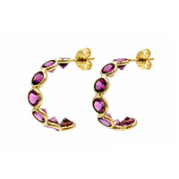 3.85&nbsp;Ct.Tw.Total Carat Weight Pink Tourmaline Pave Earrings, 18K Yellow Gold Image